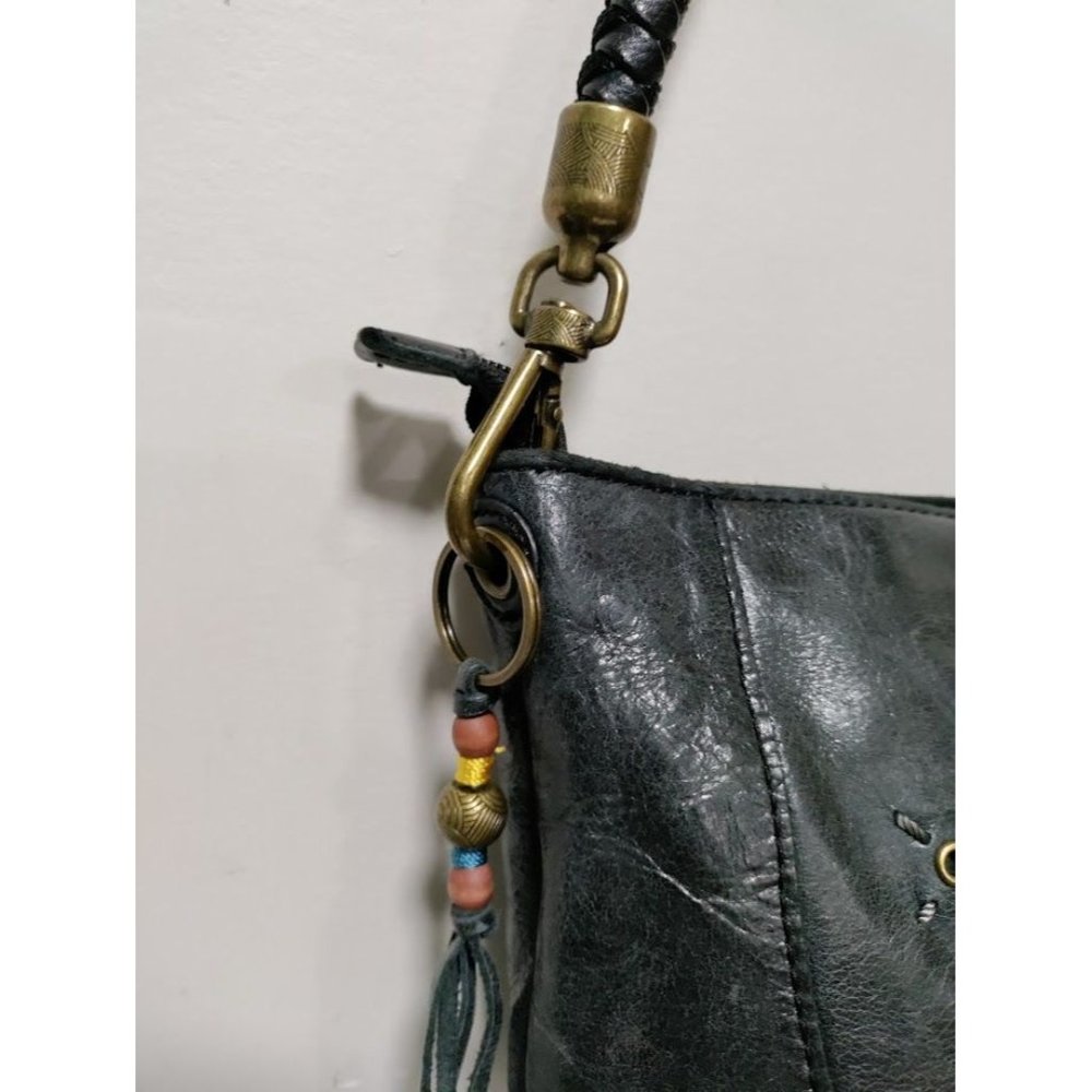 The Sak Womens Indio Leather Hobo Shoulder Bag Handbag Black One Size - Picture 7 of 15